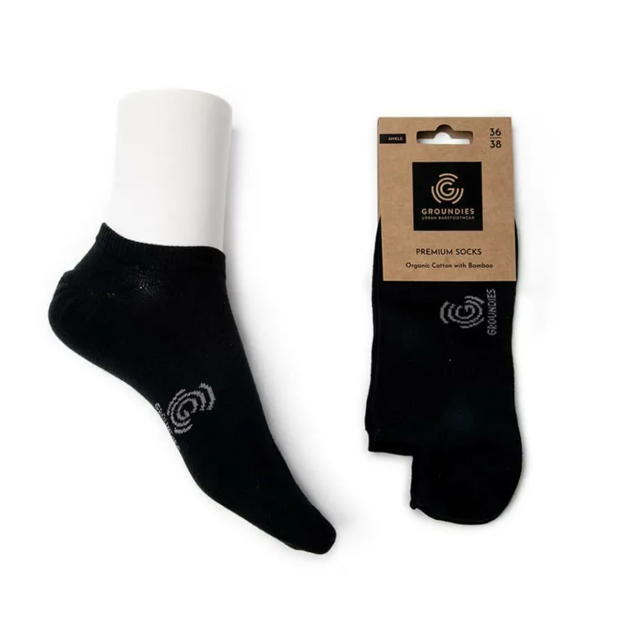 Discount Groundies ® Premium-Socken (Ankle Socks) Schwarz