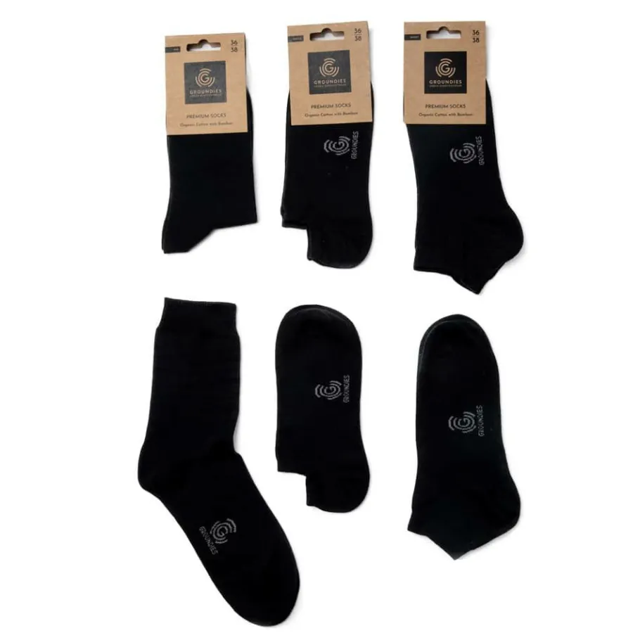 New Groundies ® Premium-Socken Low Schwarz