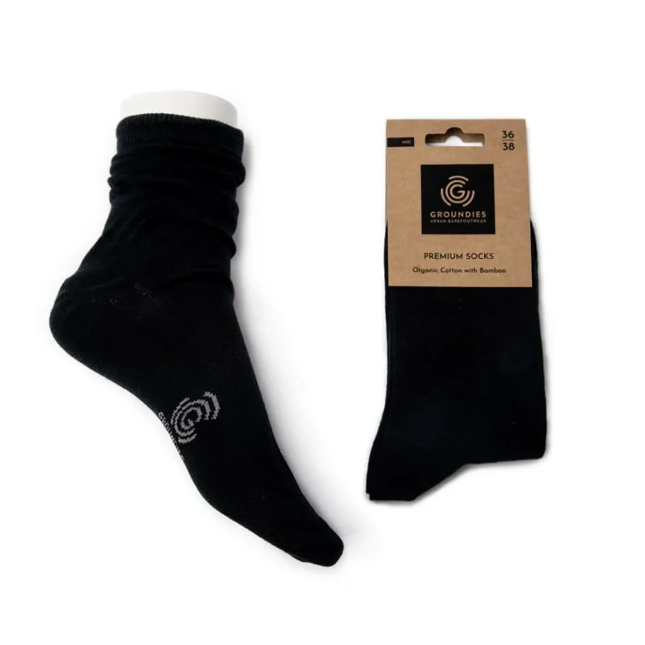 Fashion Groundies ® Premium-Socken Mid Schwarz