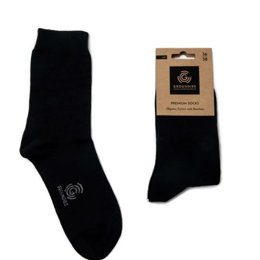 Fashion Groundies ® Premium-Socken Mid Schwarz